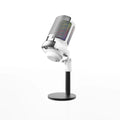 Wired condenser microphone body with RGB light available in black white and pink for live broadcast