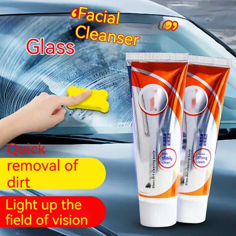White packaging of 65ml car windshield cleaning agent for removing oil stains from glass