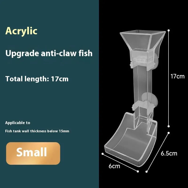 Plastic fish tank feeding tube set with cleaning brush and feed spoon on white background