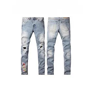 Black men's retro slim fit stretch jeans with button fly, straight leg pencil cut, cotton fabric, size 28-40