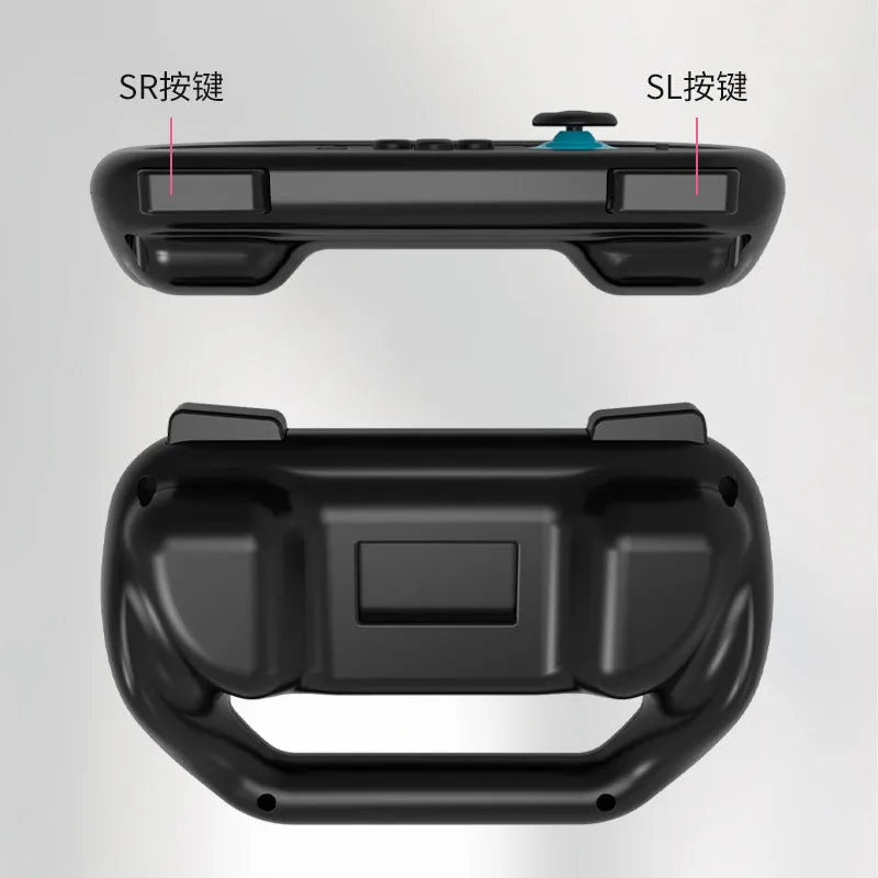 Pair of ABS plastic game grip accessories for Nintendo Switch 2 controller handle in black colour