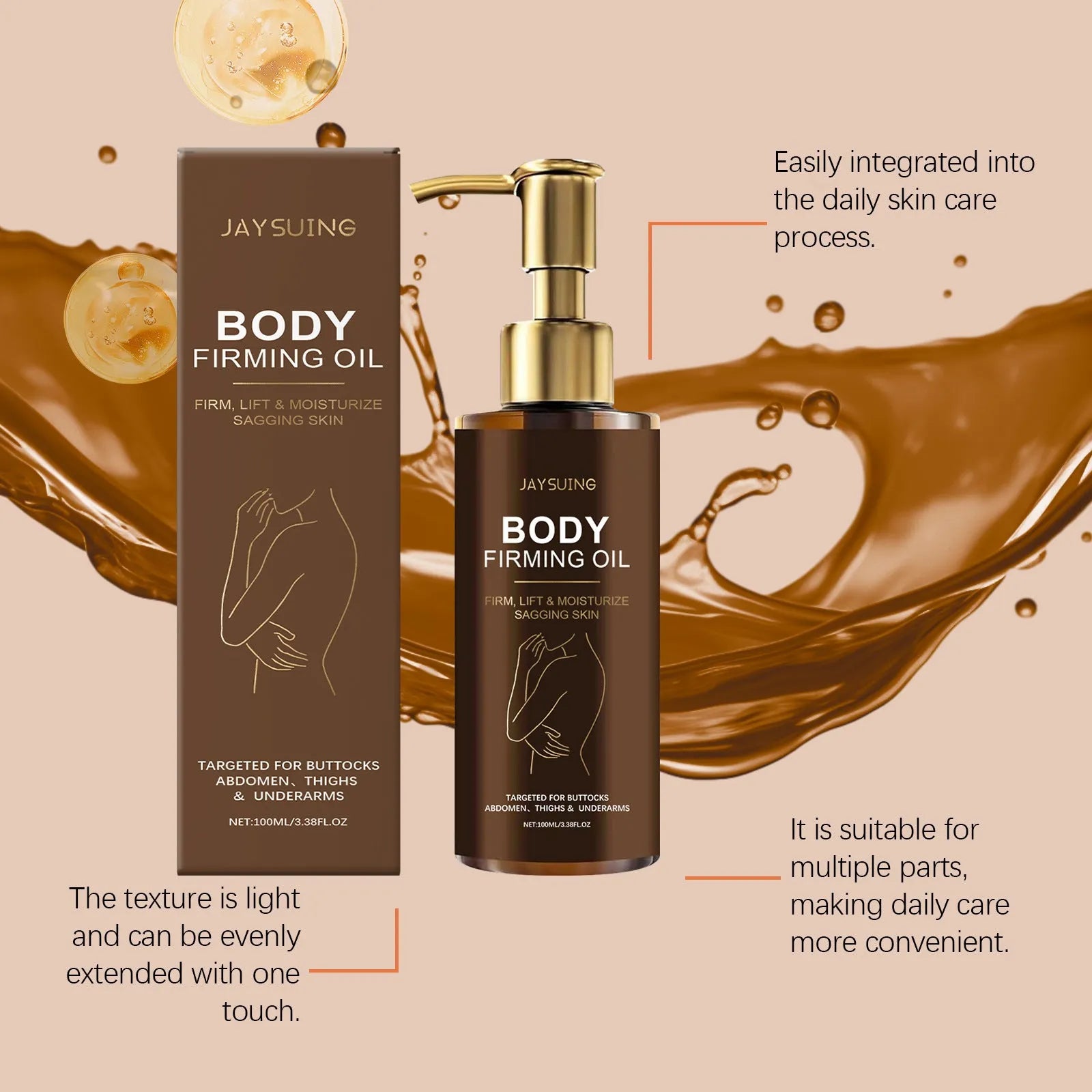 100ml bottle of nourishing and firming body oil with coffee seed oil and vitamin E