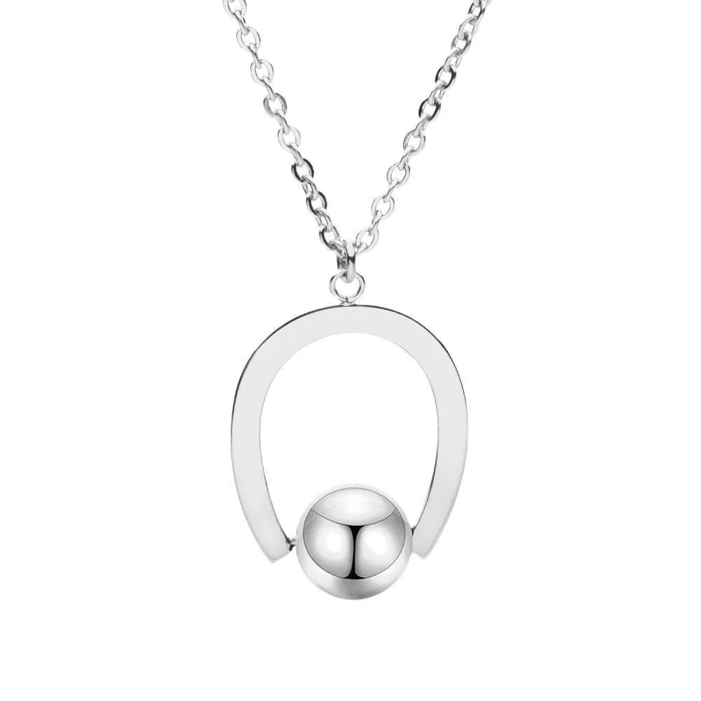 Adjustable stainless steel cross chain necklace with geometric pendant in gold or silver finish