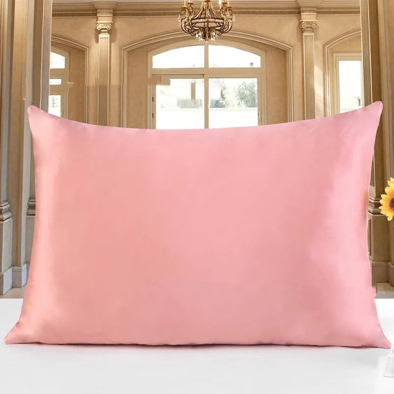 19 momme double-sided mulberry silk pillowcase with hidden zip closure in a neutral colour
