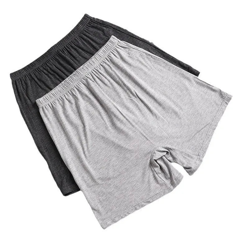 Men's solid colour high-waist modal boxers in black, blue, grey, brown