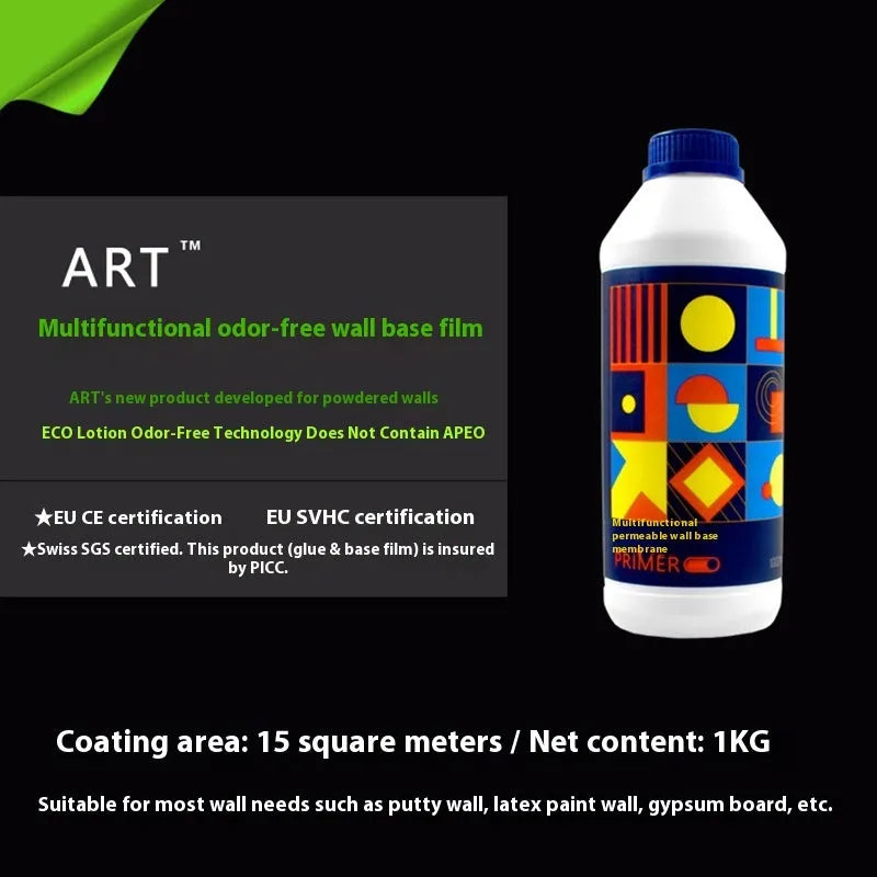 Formaldehyde-free glutinous rice wallpaper adhesive in clean smell variant with 3-roll packaging