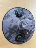 Men's large eave solar fan cap in grey with polyester fibre hat and ABS fan unit for sun shading