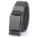 Metal magnetic buckle casual belt in polyester fibre with alloy buckle, available in five colours, 125cm length