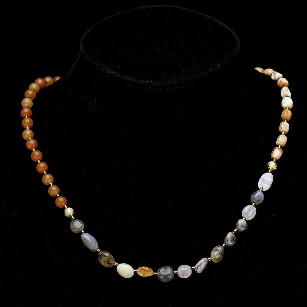 Hand-woven Persian Gulf agate multi-layer bracelet in 3790 colour, unisex simple geometry style on a light background