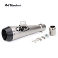 Universal M4 motorcycle exhaust pipe for large displacement engines in multiple finish options