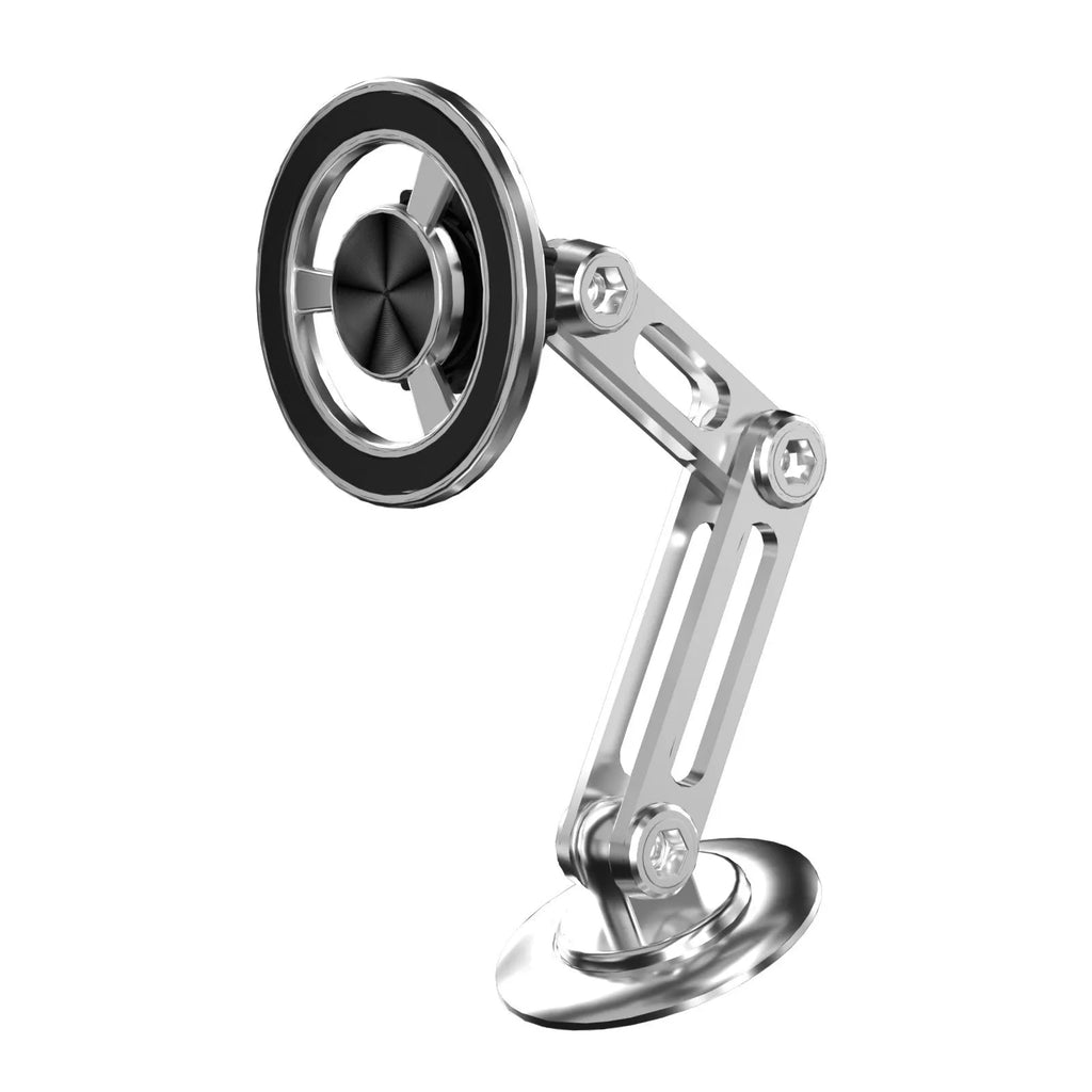 All-metal magnetic car phone holder with rotating ball joint in multiple metallic colours