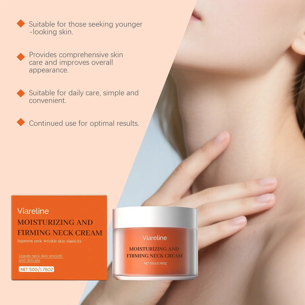 50g neck contour moisturising cream in 6.3x6.3x4.5cm packaging for daily neck skincare