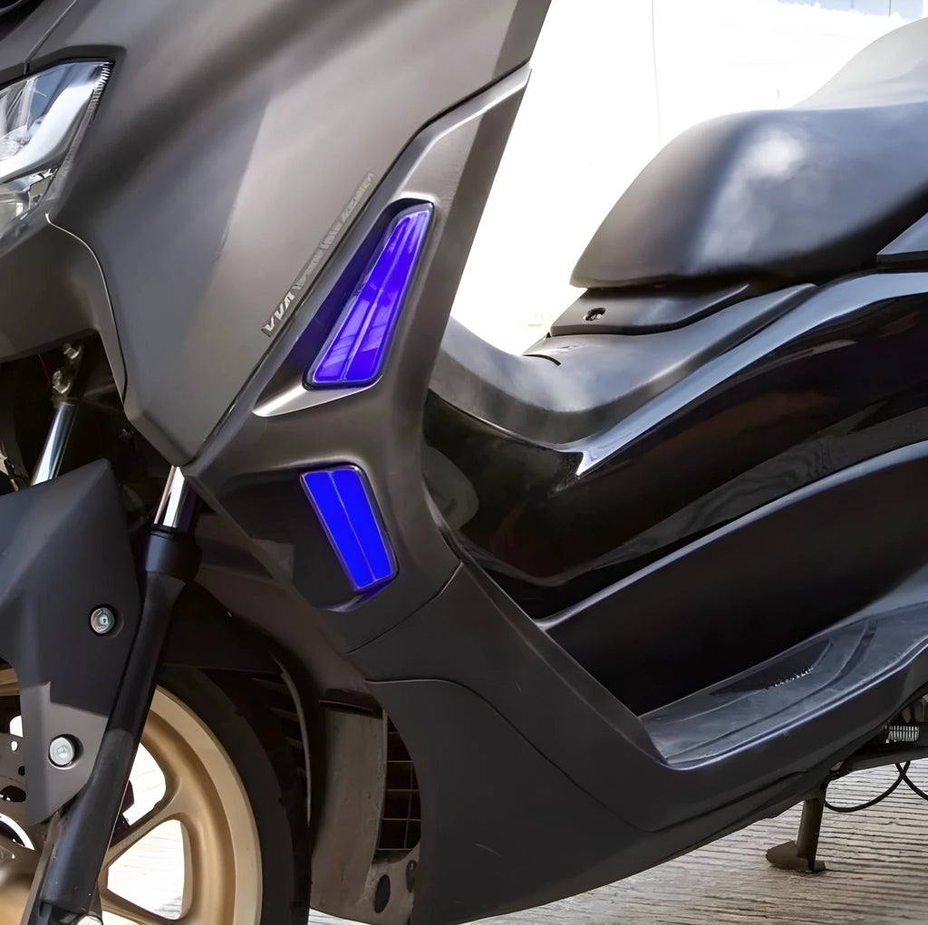 LED turn signal steering lights for Yamaha NMAX155 scooter in blue/yellow colour combination