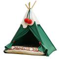 Winter warm semi-closed cat house deep sleep bed thickened cloth brown mat 50x50x68cm