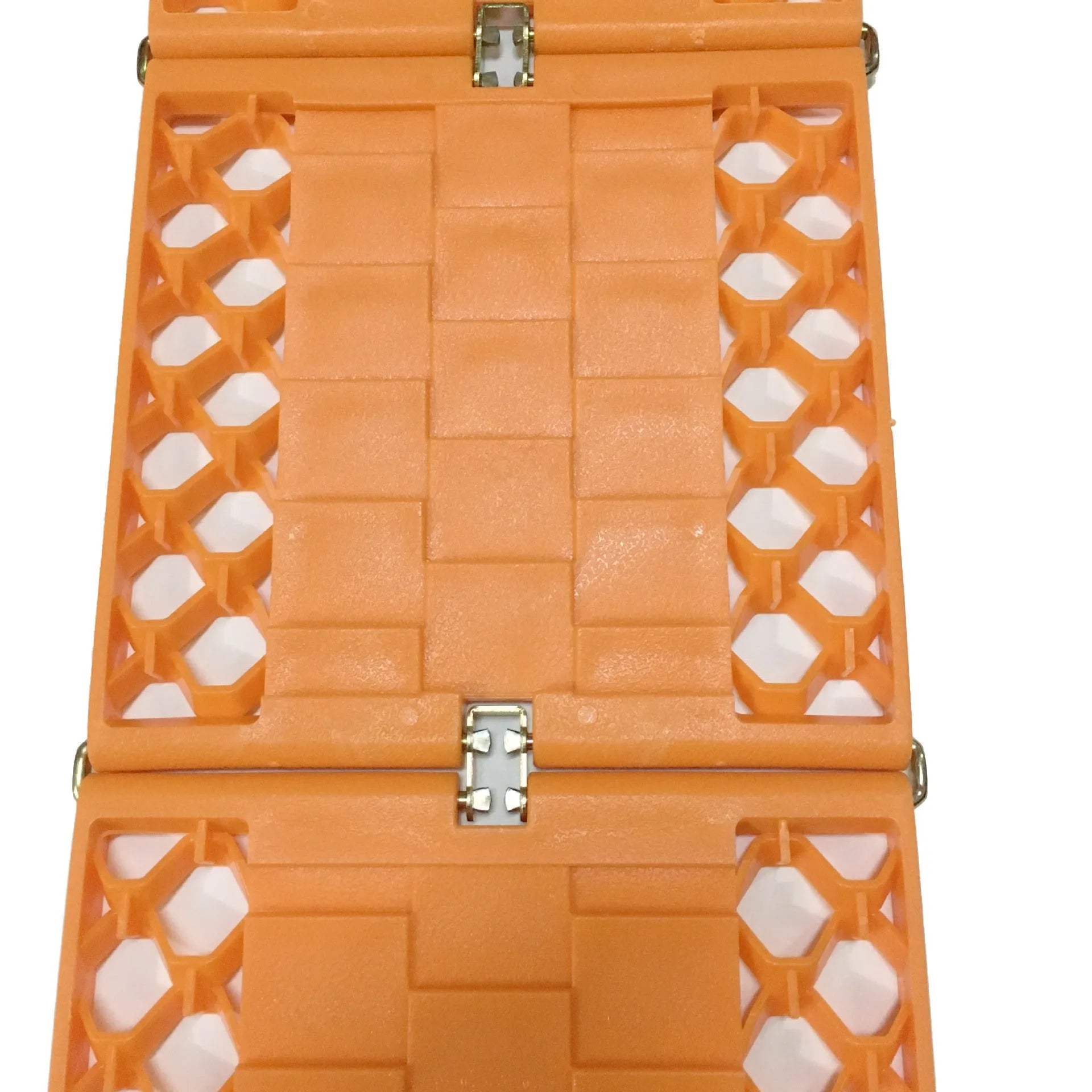 Folding anti-slip mud snow rescue board pair orange PP metal for automobiles 18x60 inches
