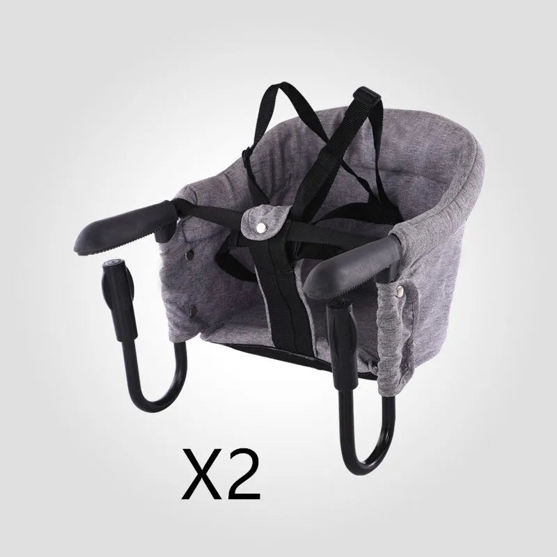 Portable baby high chair dining cover with safety belt in blue
