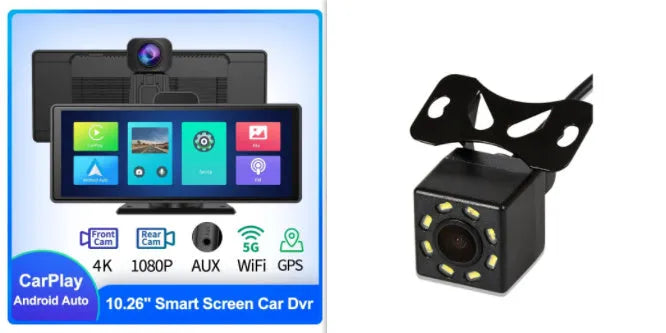 12-inch touch screen car DVR with front and rear cameras for vehicle recording