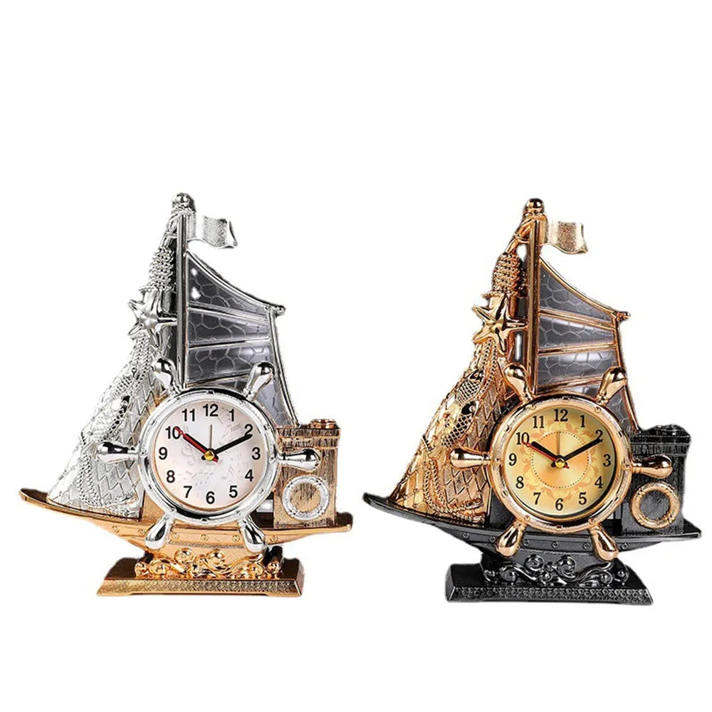 Fashion bedroom alarm clock creative home decor plastic clock gold or silver finish on desk