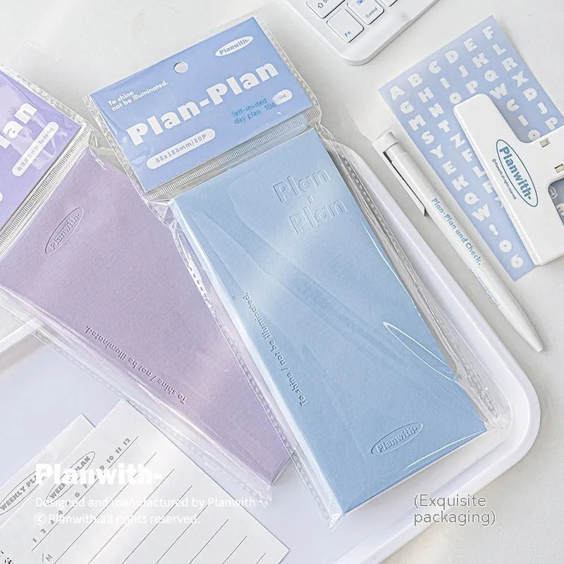 Embossed cover notebook showing 80 sheets of 100g white cow paper with perfect binding