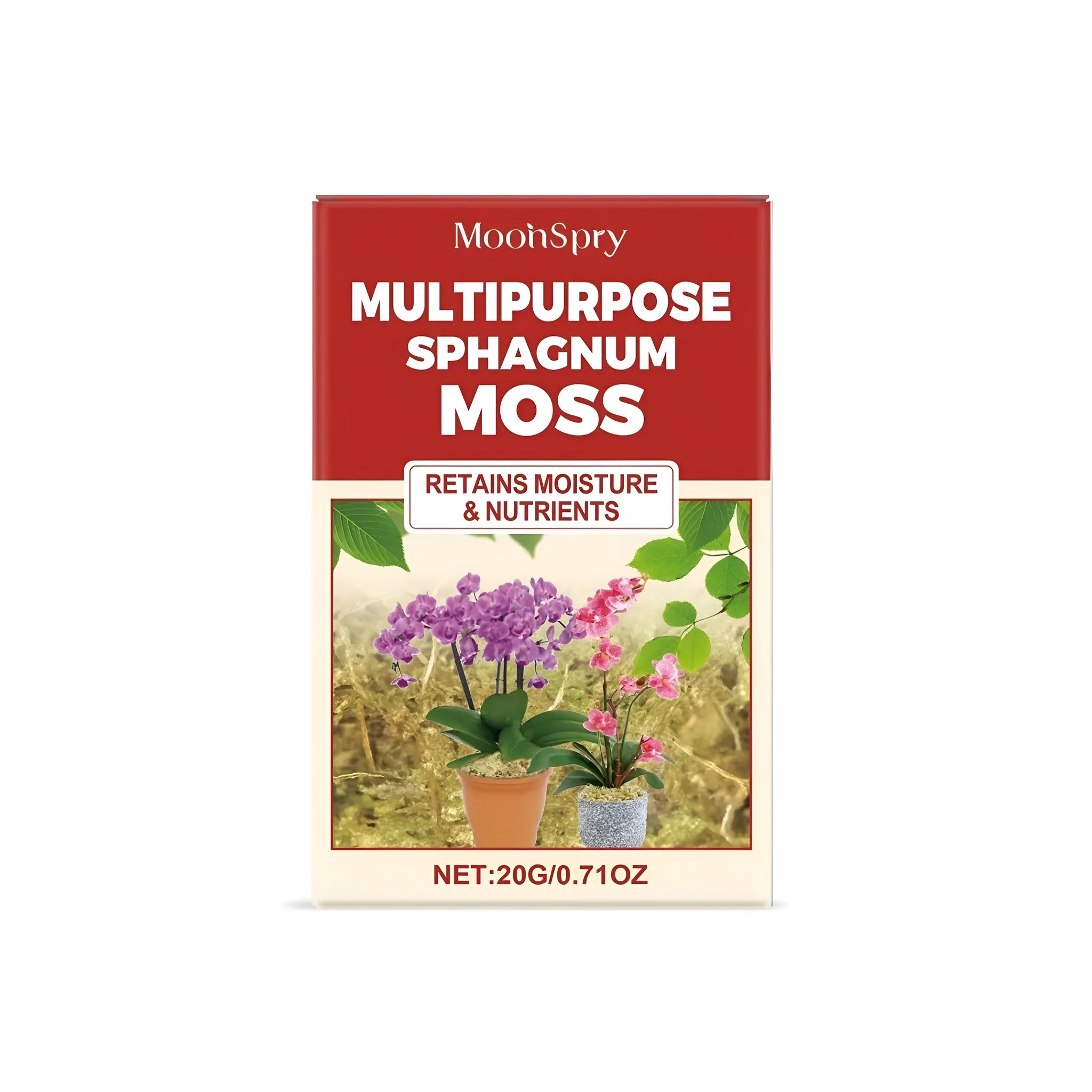 20g bag of dried sphagnum moss horticultural substrate for plant care applications