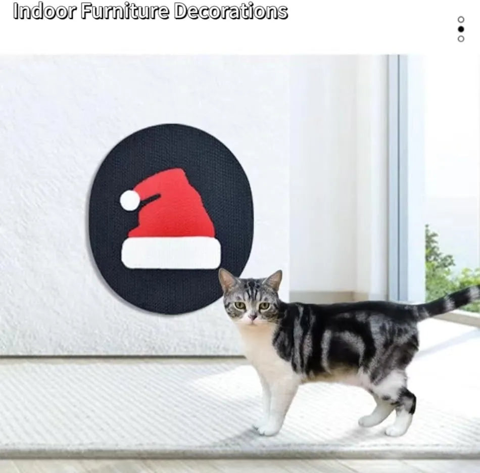 Wall-mounted vertical cat scratch pad with corrugated cardboard surface and catnip