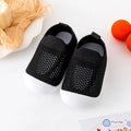 Baby soft sole non-slip walking shoes in cream yellow with fly woven cotton upper and natural rubber sole