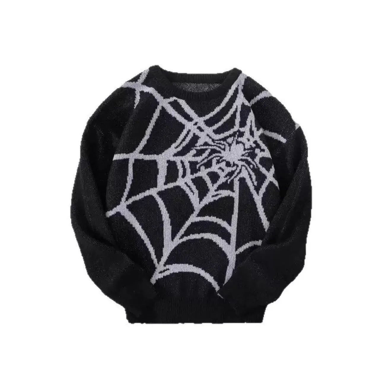 Men's loose fit modal and rabbit fur pullover sweater in black and gray colour