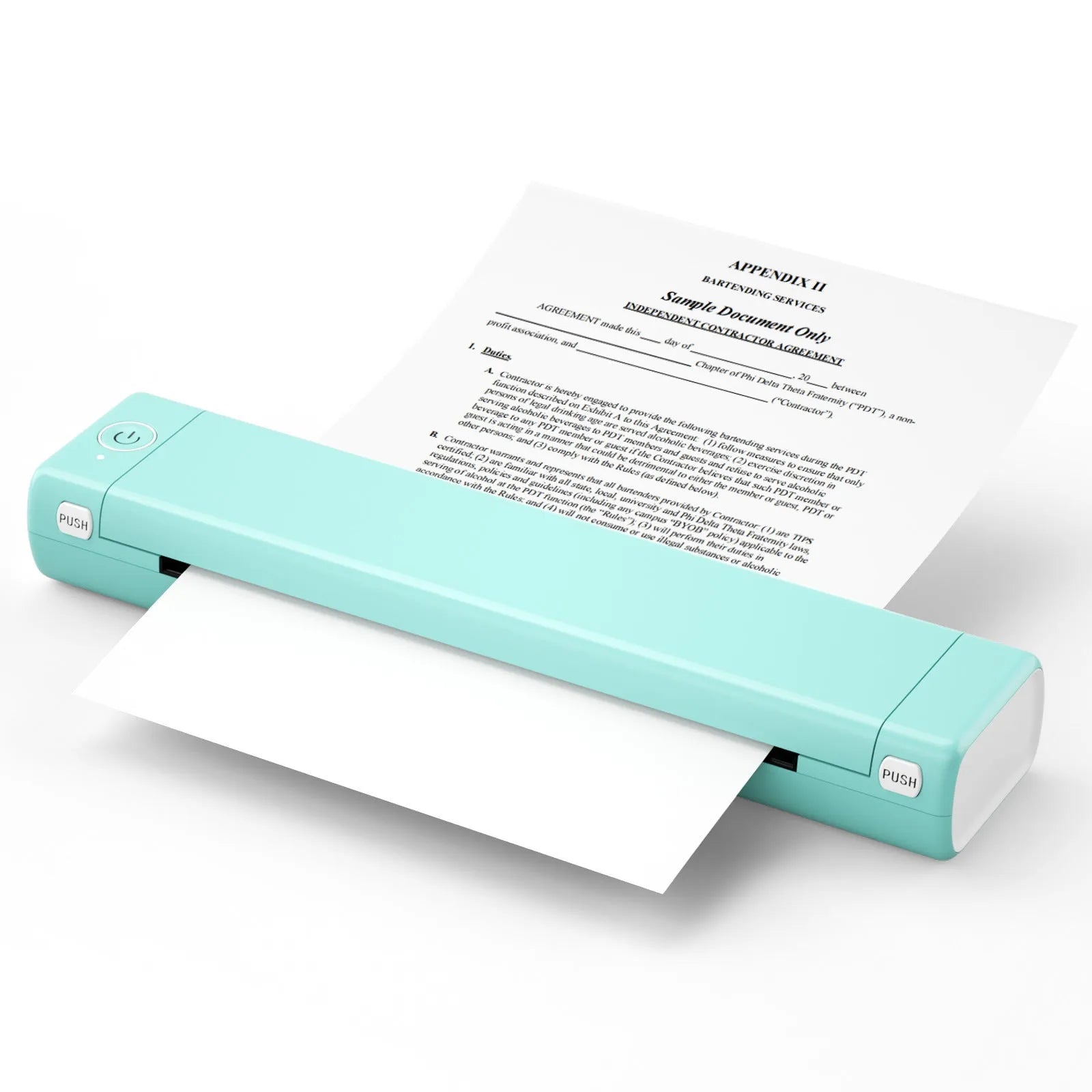 Phomemo M08F A4 portable thermal printer in white with Bluetooth and USB connectivity