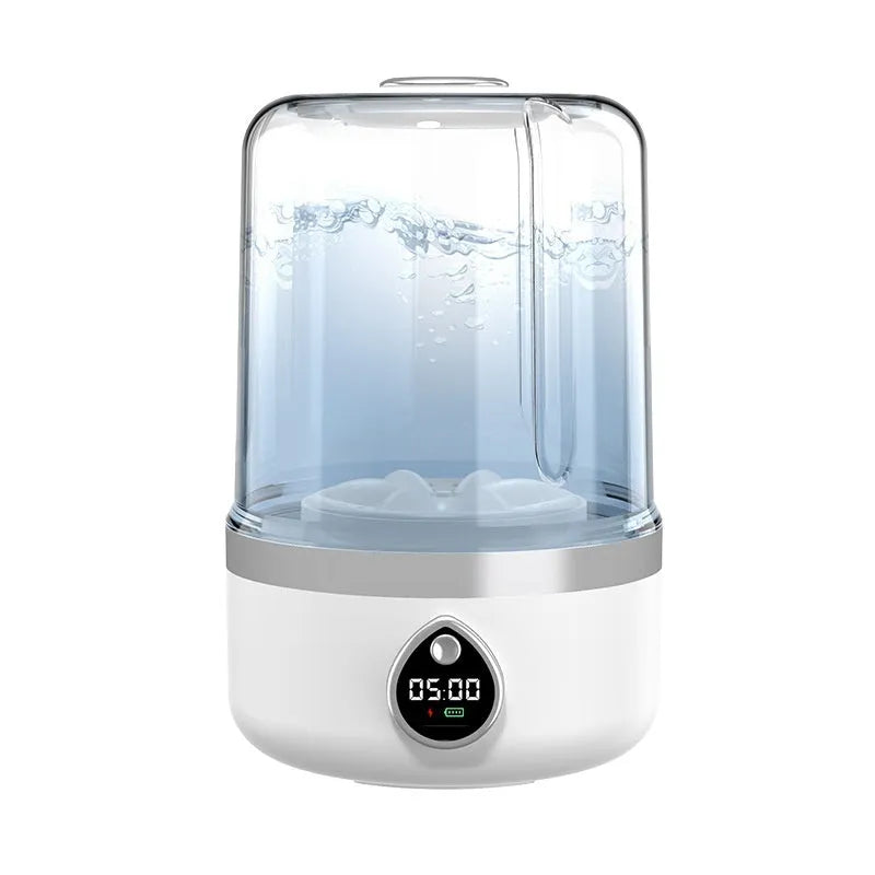 Portable white plastic mini washing machine with USB charging port and rotating function