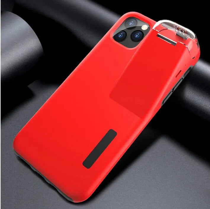 2-in-1 matte acrylic and silicone case cover for iPhone and AirPods charging case in black