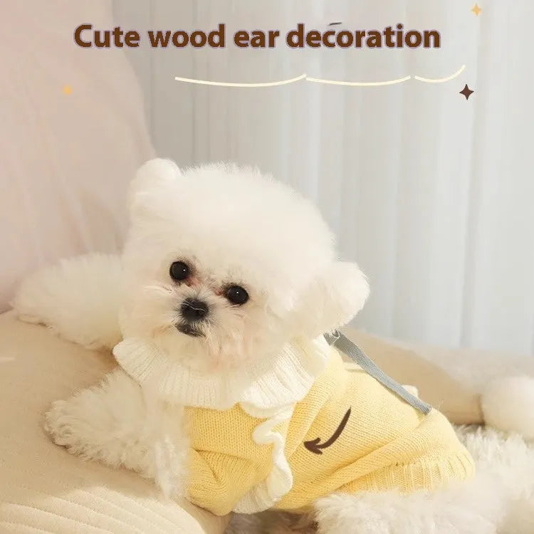 Autumn pet puppy sweater in acrylic, yellow XINGX style, for small dogs, size XS-XL