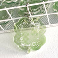 Lucky four-leaf clover acrylic pendant bag lanyard phone keychain in three colours