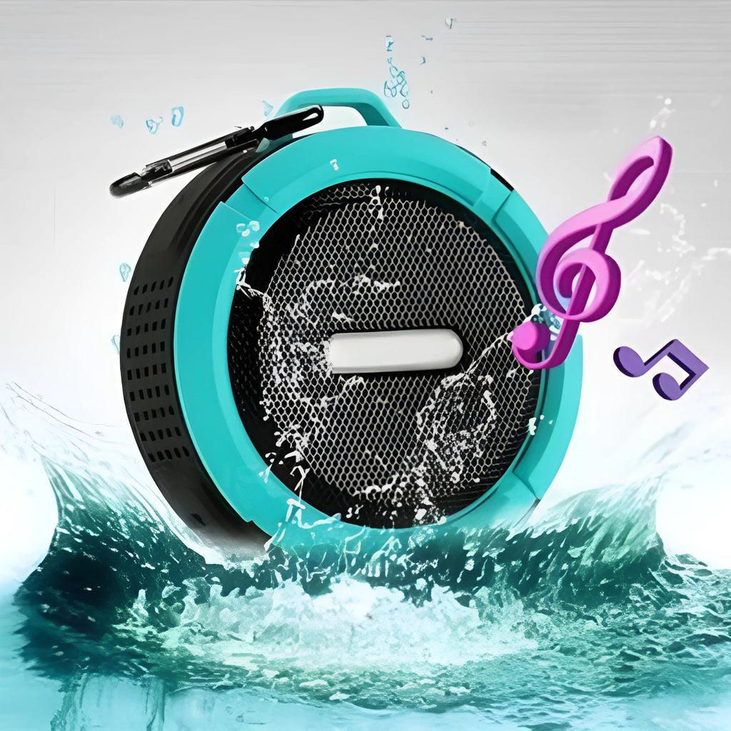 Portable waterproof Bluetooth speaker IPX6 outdoor with mountaineering clip, available in five colours