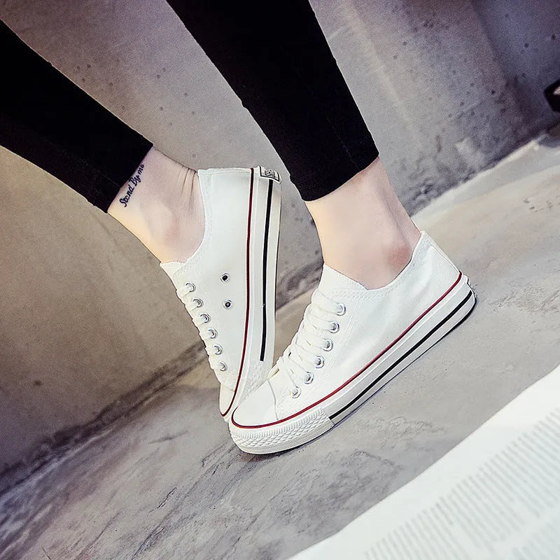 Solid colour women's canvas shoes for summer casual wear on a light background.