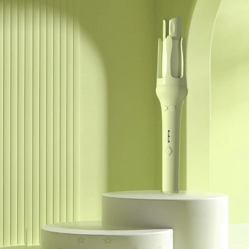 Automatic hair curler with 32mm barrel in white colour with AC power cable