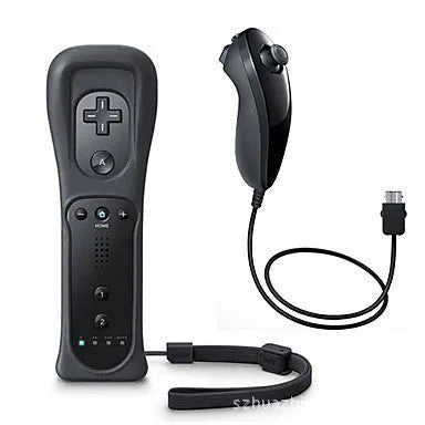 Wii left and right wireless gamepad controllers in multiple colours with hand rope and infrared sensor