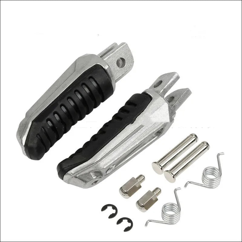 Black aluminium alloy motorcycle footpegs replacement set for Suzuki Hayabusa and V-Strom models