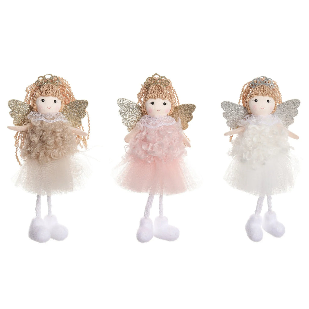 Christmas angel fabric pendant hair accessory for girls' high ponytails in cartoon style