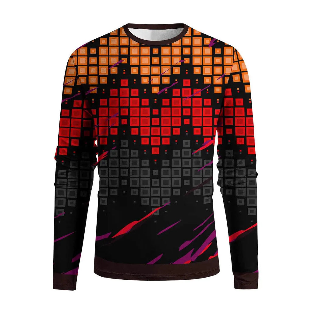 Men's long sleeve round neck pullover top in milk silk fabric, young casual style, multiple colours available