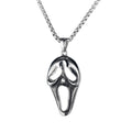 Men's silver-coloured alloy necklace with skull pendant and chain sports style jewellery