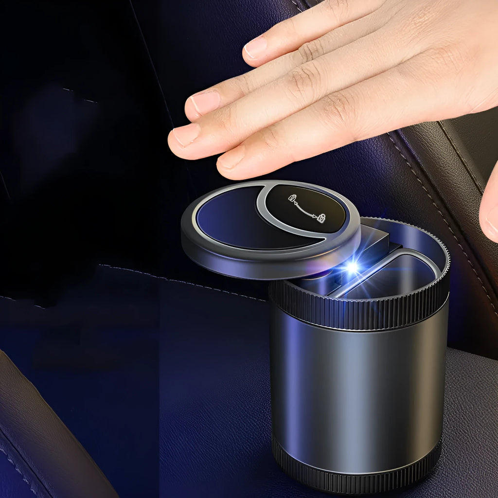 Vehicle Mounted Automatic Sensing Multi-function Ashtray Deep Sky Grey with USB port