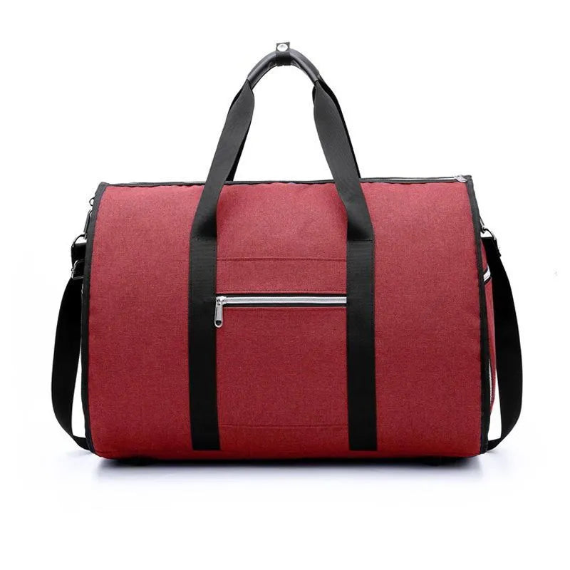 Medium cylindrical travel bag in waterproof Oxford cloth available in black, blue, light grey and red