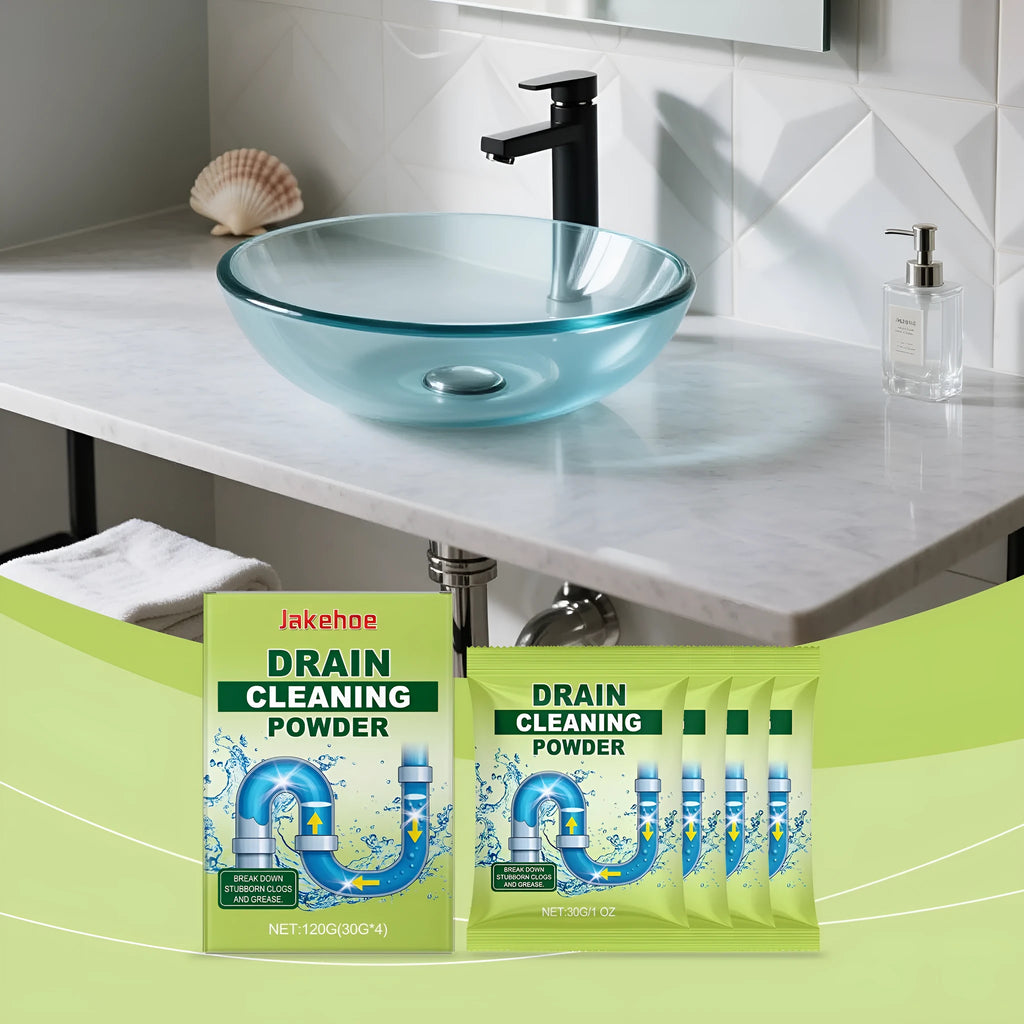 120g tub of drain cleaning powder for unblocking sinks and showers