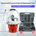 Pneumatic brake fluid replacement machine with pressure gauge and transparent drain hose