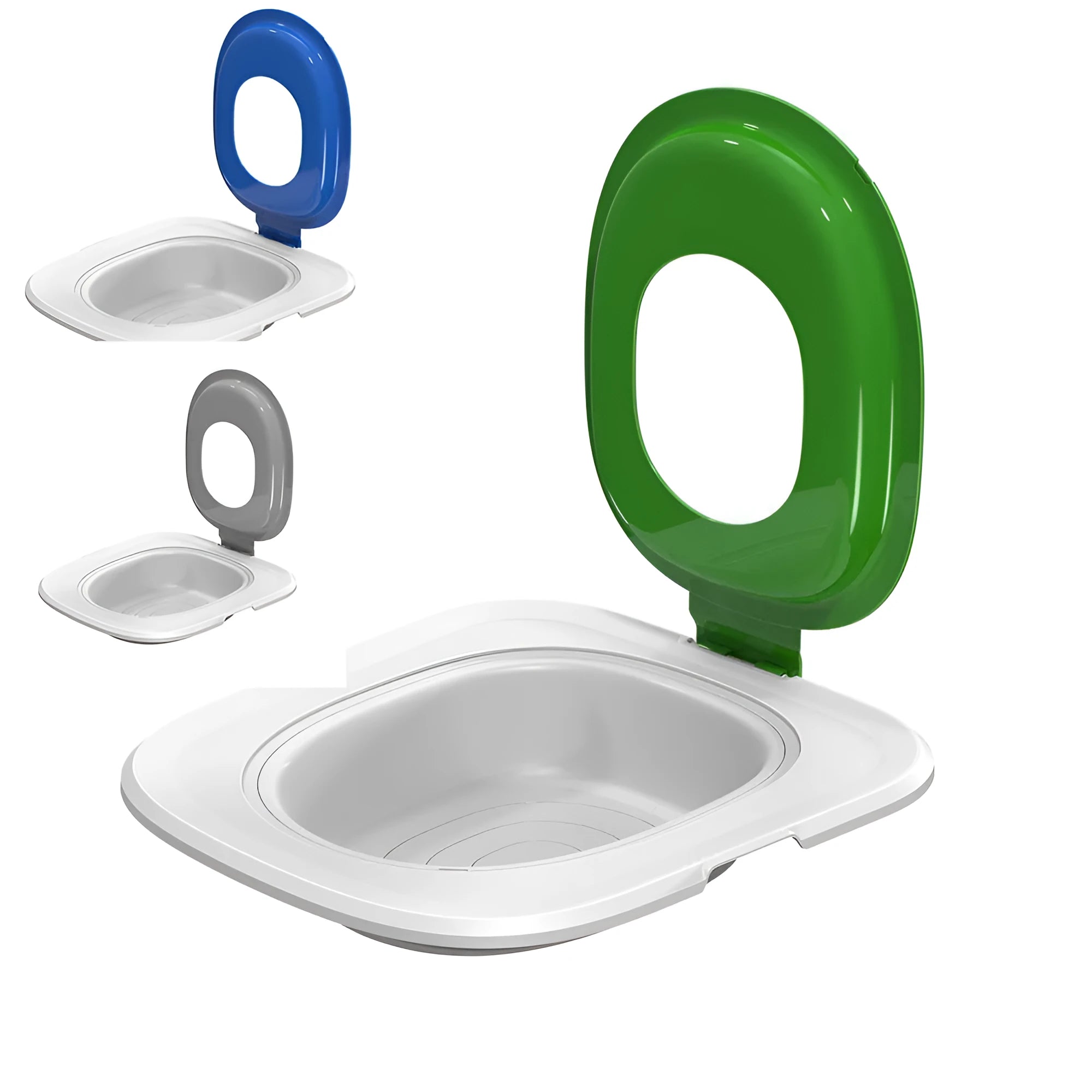 Fifth Generation cat toilet trainer unit with integrated litter mat in blue colour