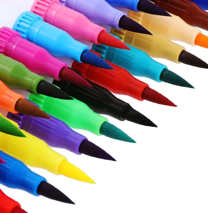 Set of ink watercolour pens in a case, available in 48, 60, 72, or 100 colour options.