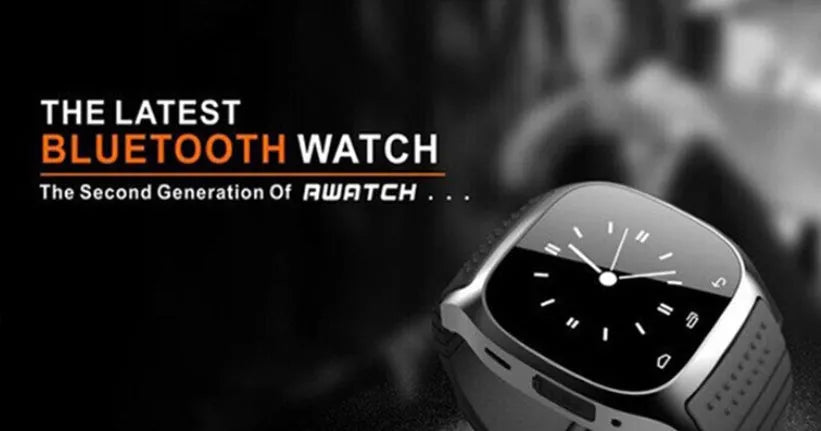 Smart Bluetooth sports watch in black white blue colours with iOS Android compatibility