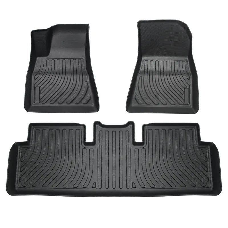 Rubber floor mat with TPE footrest for Tesla Model 3, Y, X, and S cars