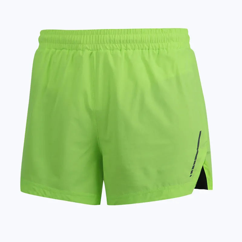 Men's gray quick-dry marathon running shorts with a straight leg on a white background.