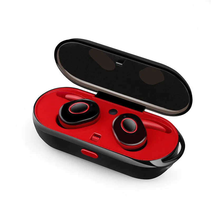 Wireless Bluetooth earbuds noise reduction HiFi stereo mini in-ear sports headphones, black colour